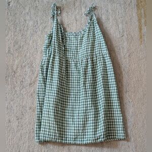 Reformation Green Gingham Checkered Mini Dress